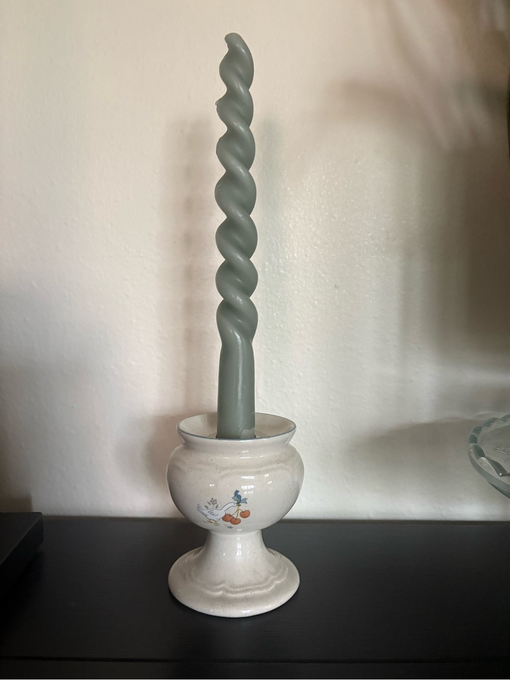 Vintage International China Marmalade Goose Stoneware Candlestick Holder Only